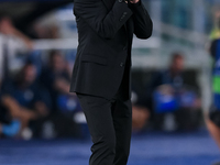 Diego Simeone head coach of Atletico de Madrid yells during the UEFA Champions League Group E match between SS Lazio v Atletico de Madrid at...