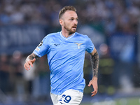 Manuel Lazzari of SS Lazio during the UEFA Champions League Group E match between SS Lazio v Atletico de Madrid at Stadio Olimpico Roma on S...