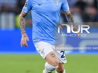 Manuel Lazzari of SS Lazio during the UEFA Champions League Group E match between SS Lazio v Atletico de Madrid at Stadio Olimpico Roma on S...