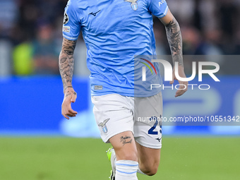 Manuel Lazzari of SS Lazio during the UEFA Champions League Group E match between SS Lazio v Atletico de Madrid at Stadio Olimpico Roma on S...