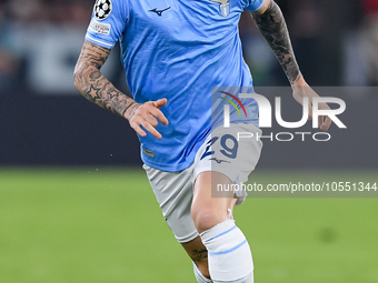 Manuel Lazzari of SS Lazio during the UEFA Champions League Group E match between SS Lazio v Atletico de Madrid at Stadio Olimpico Roma on S...