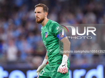 Jan Oblak of Atletico de Madrid looks on during the UEFA Champions League Group E match between SS Lazio v Atletico de Madrid at Stadio Olim...