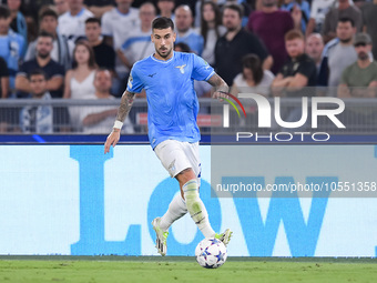 Mattia Zaccagni of SS Lazio during the UEFA Champions League Group E match between SS Lazio v Atletico de Madrid at Stadio Olimpico Roma on...