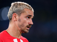 Antoine Griezmann of Atletico de Madrid looks on during the UEFA Champions League Group E match between SS Lazio v Atletico de Madrid at Sta...