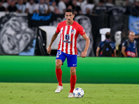 Stefan Savic of Atletico de Madrid during the UEFA Champions League Group E match between SS Lazio v Atletico de Madrid at Stadio Olimpico R...