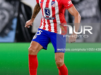 Stefan Savic of Atletico de Madrid during the UEFA Champions League Group E match between SS Lazio v Atletico de Madrid at Stadio Olimpico R...