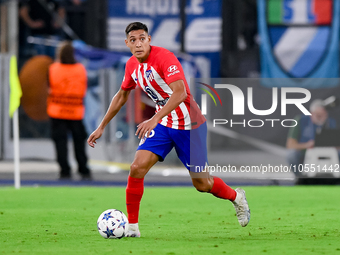 Nahuel Molina of Atletico de Madrid during the UEFA Champions League Group E match between SS Lazio v Atletico de Madrid at Stadio Olimpico...