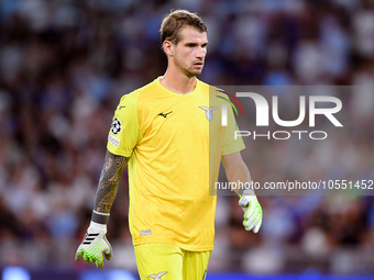 Ivan Provedel of SS Lazio looks on during the UEFA Champions League Group E match between SS Lazio v Atletico de Madrid at Stadio Olimpico R...