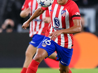 Nahuel Molina of Atletico de Madrid during the UEFA Champions League Group E match between SS Lazio v Atletico de Madrid at Stadio Olimpico...