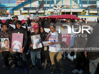 Hundreds of family members of the Kanjuruhan tragedy victims are reading demands for legal justice to the Indonesian government in front of...