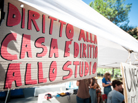 In Rome, Italy, on October 2, 2023, the students of La Sapienza University are continuing to protest against high rents by sleeping in tents...