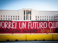 In Rome, Italy, on October 2, 2023, the students of La Sapienza University are continuing to protest against high rents by sleeping in tents...