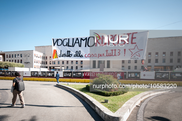 In Rome, Italy, on October 2, 2023, the students of La Sapienza University are continuing to protest against high rents by sleeping in tents...