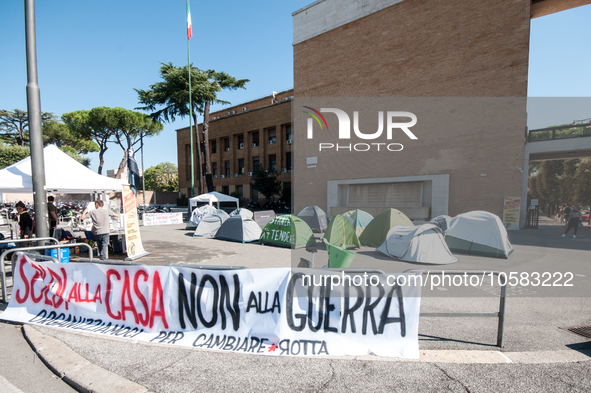 In Rome, Italy, on October 2, 2023, the students of La Sapienza University are continuing to protest against high rents by sleeping in tents...