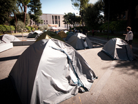 In Rome, Italy, on October 2, 2023, the students of La Sapienza University are continuing to protest against high rents by sleeping in tents...