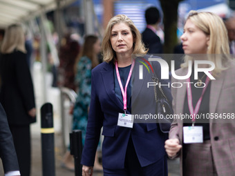 Penny Mordaunt MP, Leader of the House of Commons, during the Conservative Party Conference at Manchester Central Convention Complex, Manche...