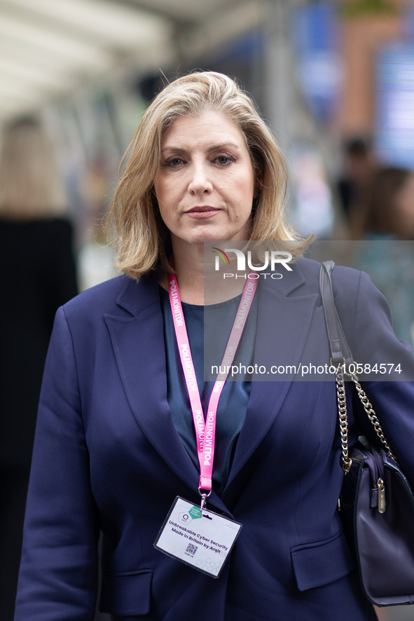 Penny Mordaunt MP, Leader of the House of Commons, during the Conservative Party Conference at Manchester Central Convention Complex, Manche...