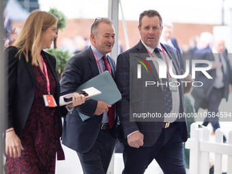 Simon Hart MP and Mark Spencer MP during the Conservative Party Conference at Manchester Central Convention Complex, Manchester on Monday 2n...