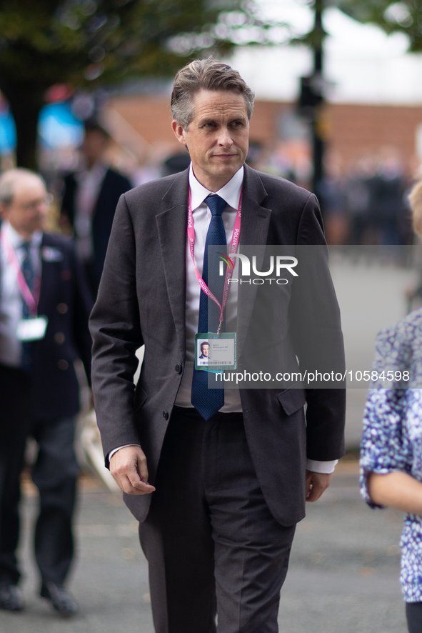 Gavin Williamson MP during the Conservative Party Conference at Manchester Central Convention Complex, Manchester on Monday 2nd October 2023...