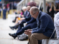 Delegates take a breather during the Conservative Party Conference at Manchester Central Convention Complex, Manchester on Monday 2nd Octobe...