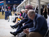 Delegates take a breather during the Conservative Party Conference at Manchester Central Convention Complex, Manchester on Monday 2nd Octobe...