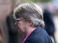 Therese Coffey sporting Cath Kidston glasses during the Conservative Party Conference at Manchester Central Convention Complex, Manchester o...