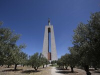 General view of the olive groves near the Christ the King monument in Almada, Lisbon. September 4, 2023. The National Shrine of Christ the K...