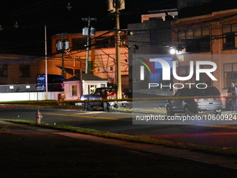 Fair Lawn Police and the Bergen County Prosecutor's Office work the scene of an accident investigation in Fair Lawn, New Jersey, United Stat...