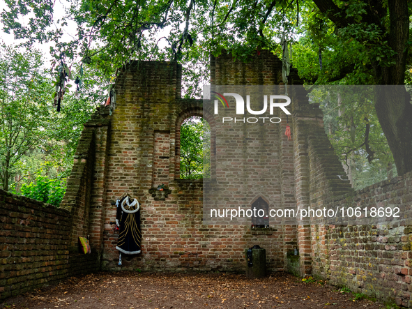 A view of the remains of the Sint Walrickkapel, an old chapel from the 15th century. In Overasselt, Netherlands, on October 8th, 2023. 