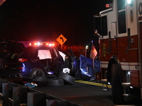 The Hudson County Regional Collision Investigation Unit, Jersey City Police and Jersey City Firefighters at the scene of a multiple fatal ac...