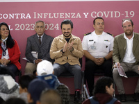 October 16, 2023, Mexico City, Mexico: The director of the Mexican Social Security Institute, Zoe Robledo at the start of the national vacci...