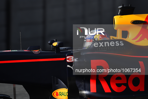 The Red Bull driver, Daniel Richiardo, driving his new car, during the 2nd day of Formula One tests days in Barcelona, 23rd of February, 201...