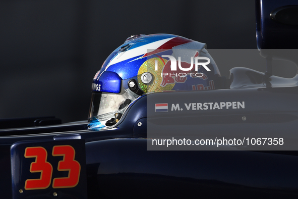 The Toro Rosso driver, Max Verstappen,  in action during the 2nd day of Formula One tests days in Barcelona, 23rd of February, 2016. 