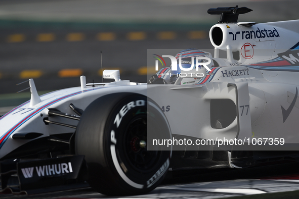 The Williams driver, Valtteri Bottas, in action during the 2nd day of Formula One tests days in Barcelona, 23rd of February, 2016. 