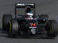 The Spanish driver, Fernando Alonso, from McLaren team, in action during the 2nd day of Formula One tests days in Barcelona, 23rd of Februar...