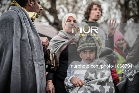 Migrants in Mytilene, island of Lesbos, Greece, on February 24, 2016. More than 110,000 migrants and refugees have crossed the Mediterranean...