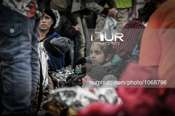 Migrants in Mytilene, island of Lesbos, Greece, on February 24, 2016. More than 110,000 migrants and refugees have crossed the Mediterranean...