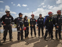 The Spanish rescue team Ericam works with Moroccan firefighters during an operation near the village of Talat N'Yaabouq in the Atlas Mountai...