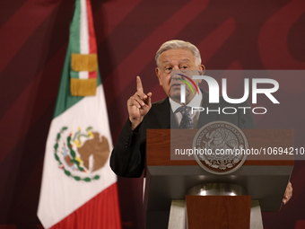 October 24, 2023, Mexico City, Mexico: The president of Mexico, Andres Manuel Lopez Obrador at his daily morning conference at the National...