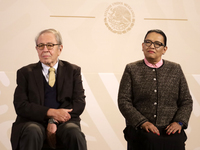 October 24, 2023, Mexico City, Mexico: Mexican Health Secretary Jorge Alcocer and Mexican Security Secretary Rosa Icela Rodriguez at the dai...