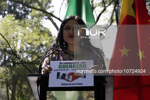 October 25, 2023, Mexico City, Mexico: Mexico's Secretary of Culture, Alejandra Frausto at the China in Los Pinos cultural festival at the L...