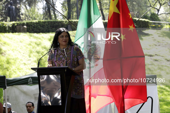 October 25, 2023, Mexico City, Mexico: Mexico's Secretary of Culture, Alejandra Frausto at the China in Los Pinos cultural festival at the L...