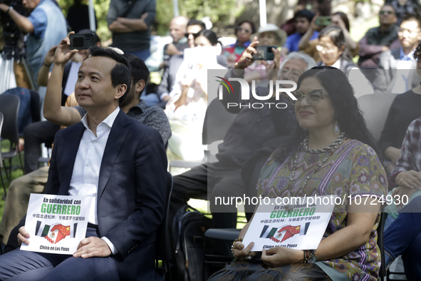 October 28, 2023, Mexico City, Mexico: The Chinese ambassador to Mexico, Zhang Run, donates food for those affected by Hurricane Otis in Aca...