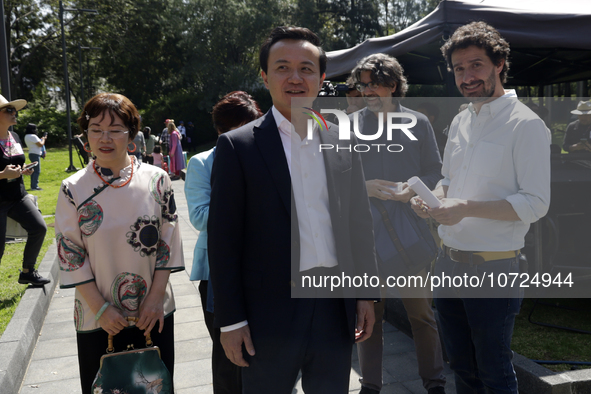 October 25, 2023, Mexico City, Mexico: China's ambassador to Mexico, Zhang Run, donates food for those affected by Hurricane Otis in Acapulc...