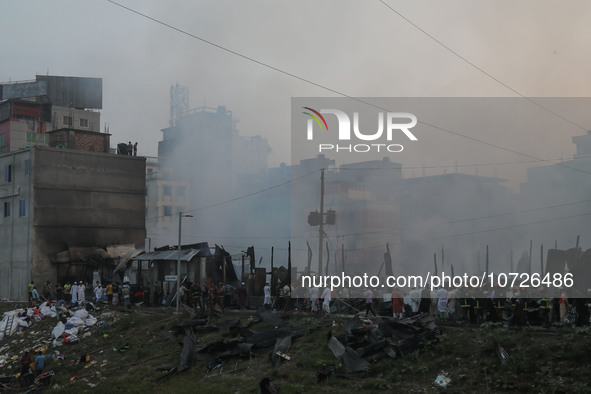 Traders are arriving to assess their losses following a fire that broke out in Baburhat, Narsingdi, Bangladesh, on October 30, 2023. The loc...