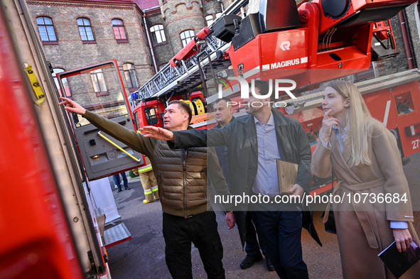 LVIV, UKRAINE - OCTOBER 30, 2023 - Lviv Regional Military Administration head Maksym Kozytskyi, Ambassador Extraordinary and Plenipotentiary...