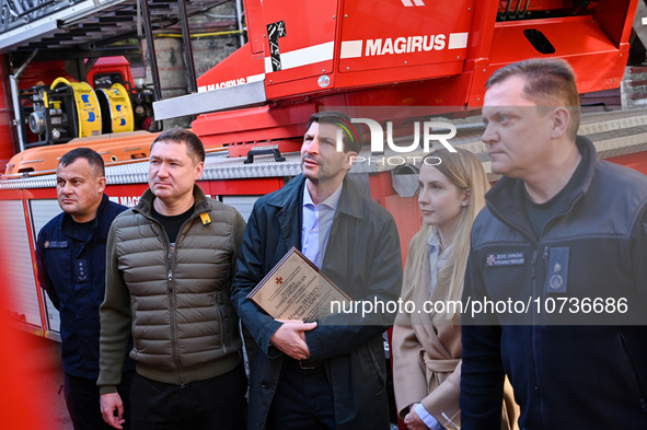 LVIV, UKRAINE - OCTOBER 30, 2023 - Deputy head of the State Emergency Service of Ukraine Andrii Danyk, Lviv Regional Military Administration...