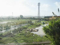 A general view of houses and roads submerged due flood damage in Toscana on November 04, 2023 in Campi Bisenzio, Italy (