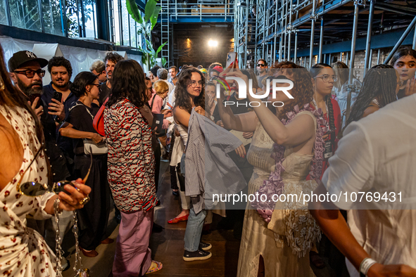 A model wears a creation from the Helo Rocha collection during Sao Paulo Fashion Week, on November 8, 2023. 