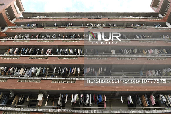 XIAMEN, CHINA - NOVEMBER 9, 2023 - The student dormitory building of Xiamen University is seen in Xiamen, Fujian province, China, November 9...